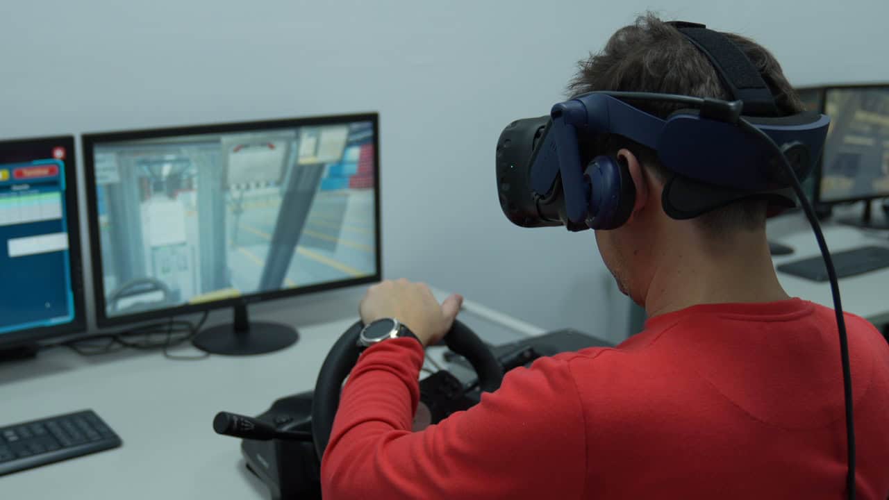 3 simuladores portátiles de Autoelevador