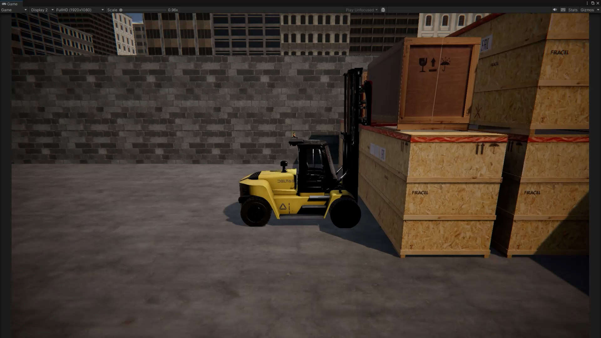 1 simulador con movimiento de Autoelevador pesado