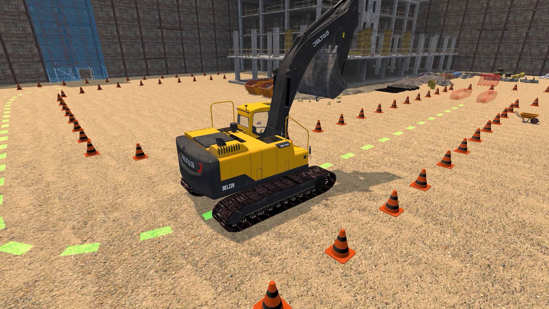 1 simulador portátil 1 simulador con movimiento de Retroexcavadora